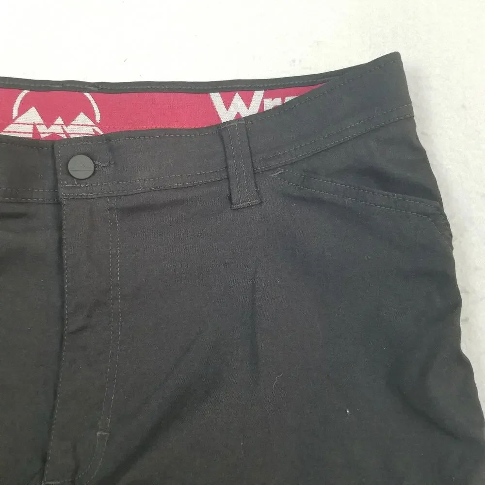 Wrangler Pants Mens 38x30 Black Nylon Spandex Hiking Cargo Zip‎ Pocket Outdoor